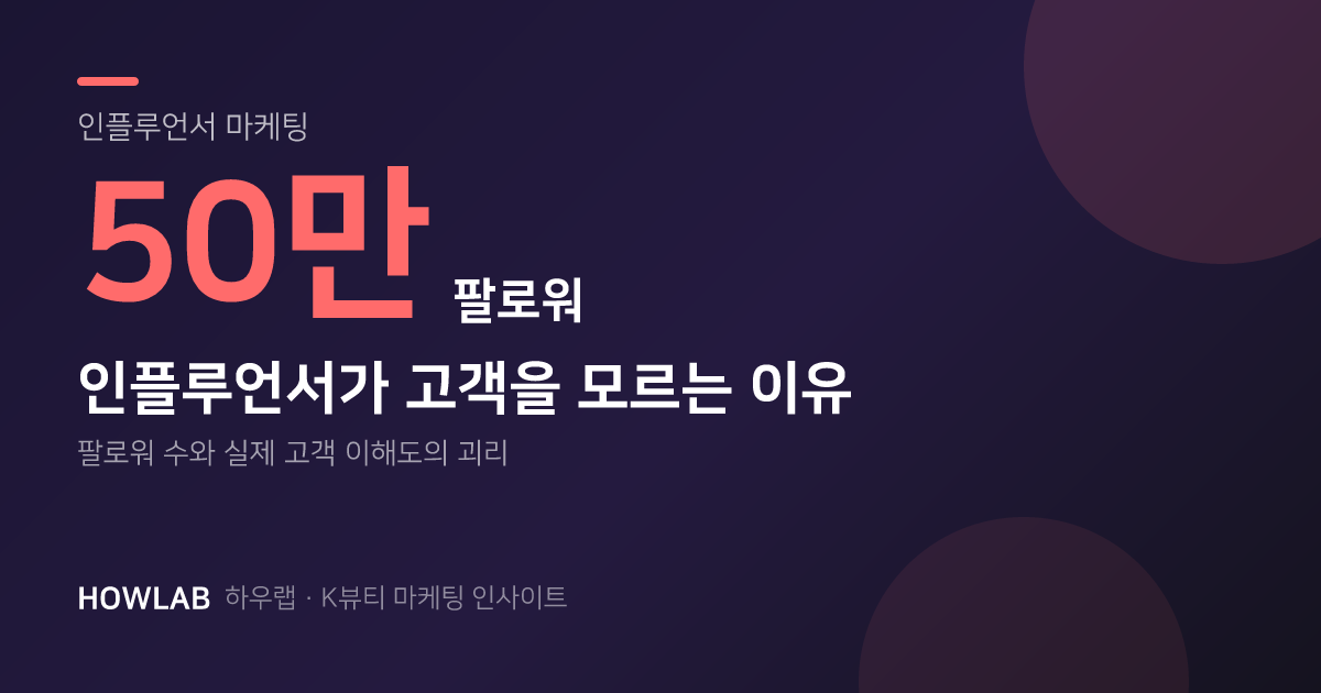 팔로워 50만 인플루언서가 우리 고객을 모르는 이유