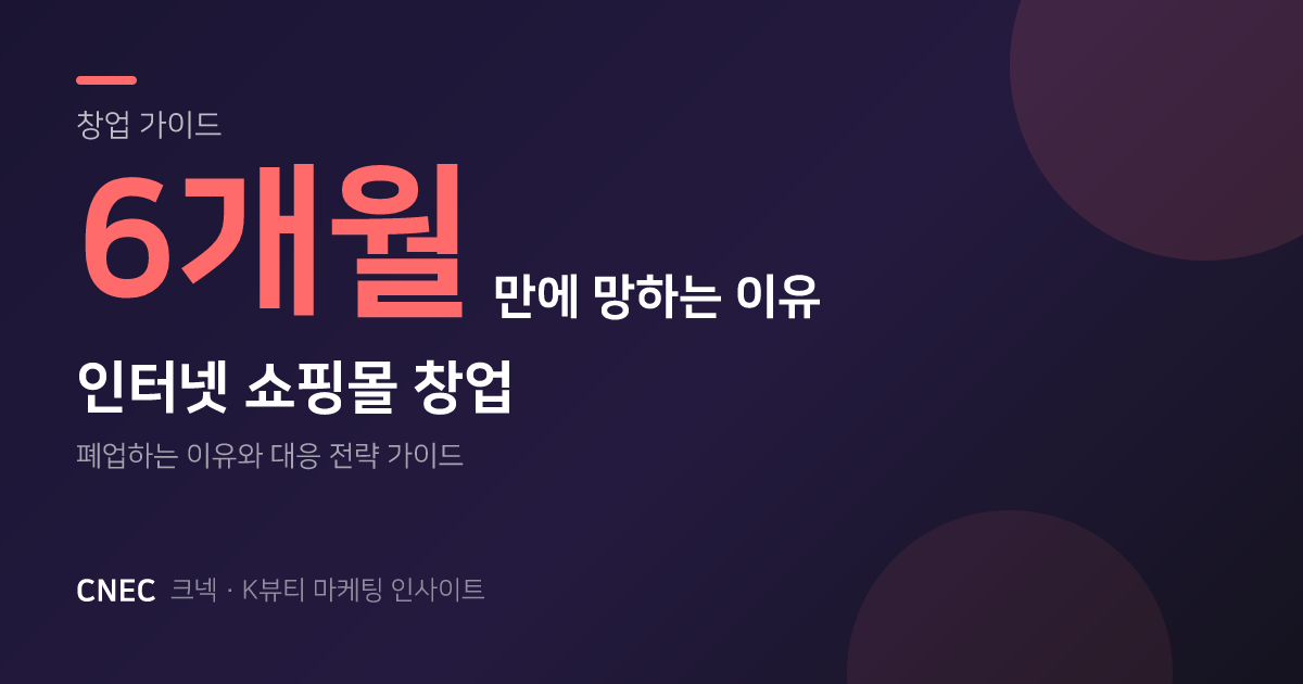 K-뷰티 쇼핑몰, 6개월 안에 망하는 이유? 초기 폐업 막는 7가지 전략