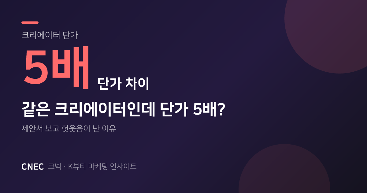K뷰티 인플루언서 단가, 팔로워 같아도 5배 차이 나는 이유