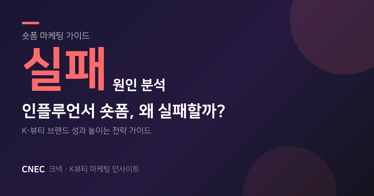 K-뷰티 숏폼, 조회수만 높고 매출은 0원? 실패 원인 3가지와 성공 전략