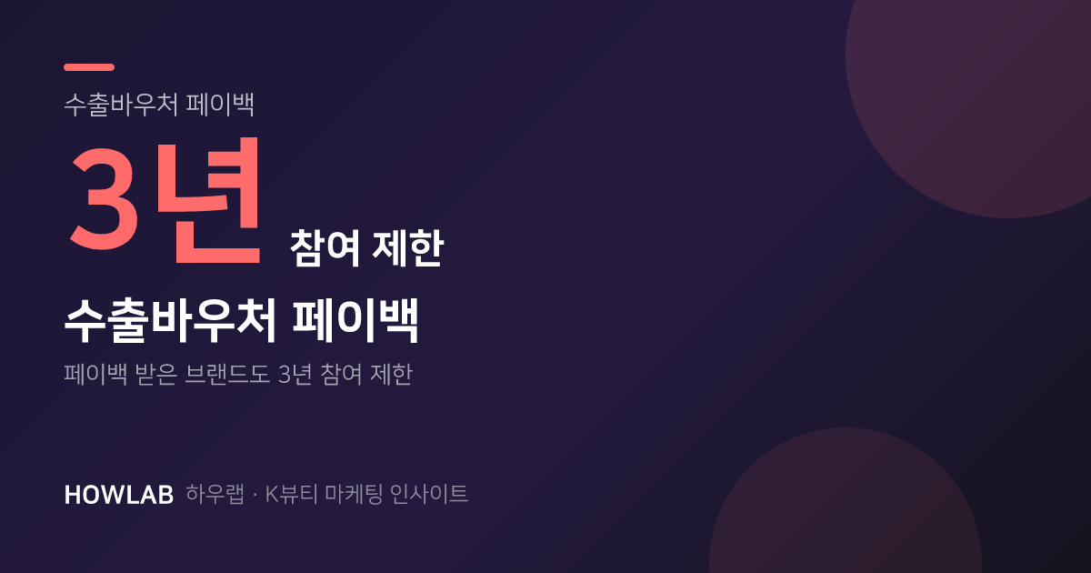 수출바우처 페이백, 받은 브랜드도 3년 참여 제한입니다